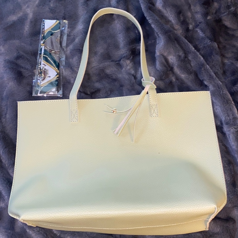 Faux leather tote NWT